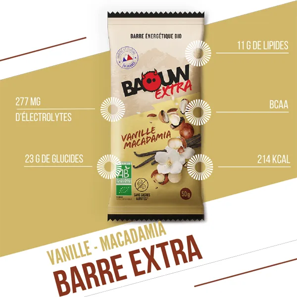 Barre Énergétique BIO EXTRA (50g) - Vanille & Macadamia - Image 3