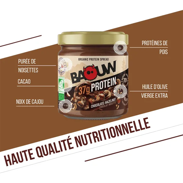 Pâte à tartiner protéinée BIO (200g) - Chocolat & Noisettes - Image 3