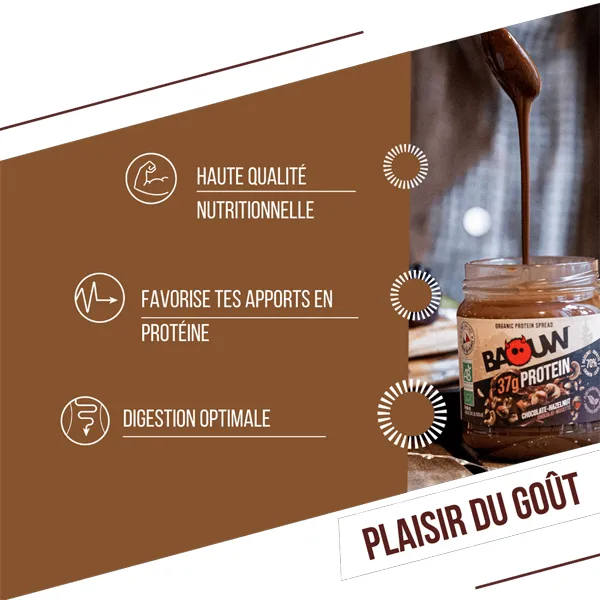 Pâte à tartiner protéinée BIO (200g) - Chocolat & Noisettes - Image 4