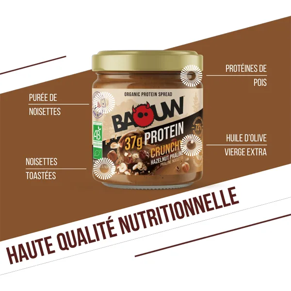 Pâte à tartiner protéinée BIO (200g) - Crunchy Praliné & Noisettes - DDM 02.03.2026 - Image 3