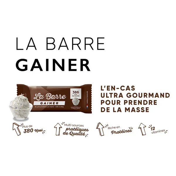 La Barre Gainer (90g) - Chocolat & Crème Vanille - Image 3