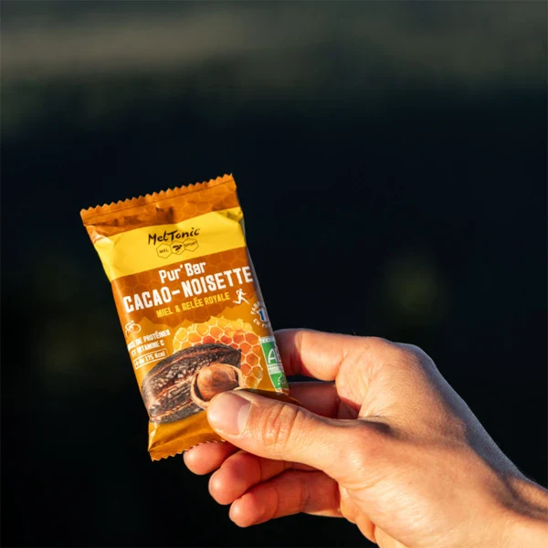 Pur' Bar Bio (50g) - Cacao-Noisette, Miel & Gelée Royale - Image 2