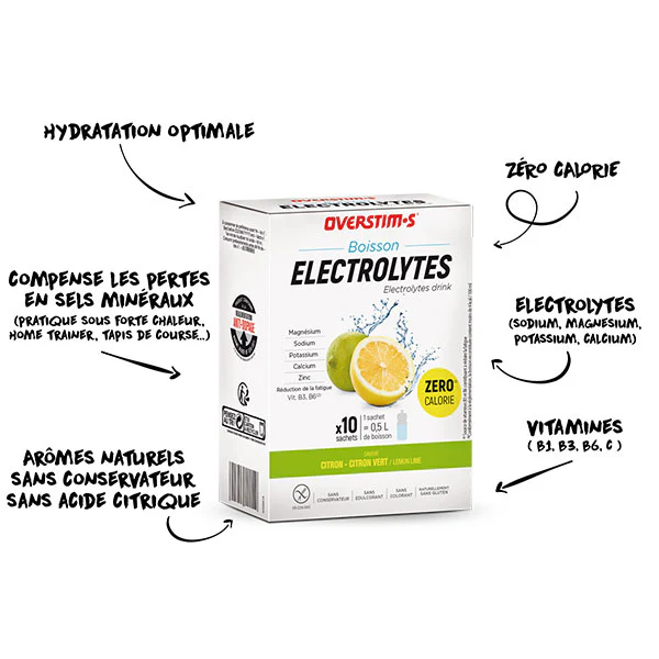 Boisson Électrolytes (10x8g) - Citron-Citron Vert - Image 2